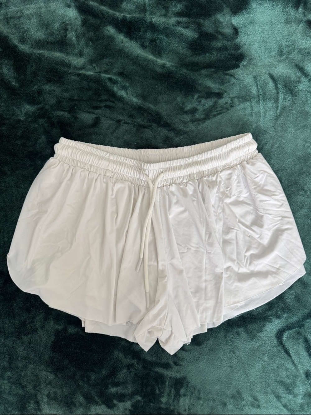 Women's Lightweight White Elastic-Waist Shorts